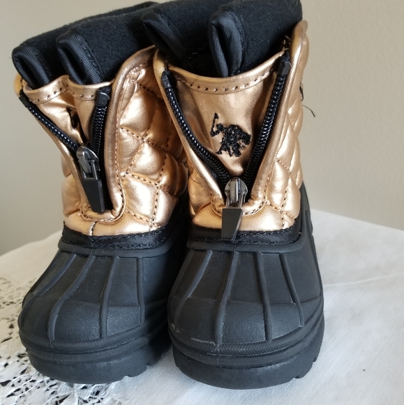 U.S. Polo Assn. Other - U.S. Polo Assn. Black Gold Quilted Winter Boots